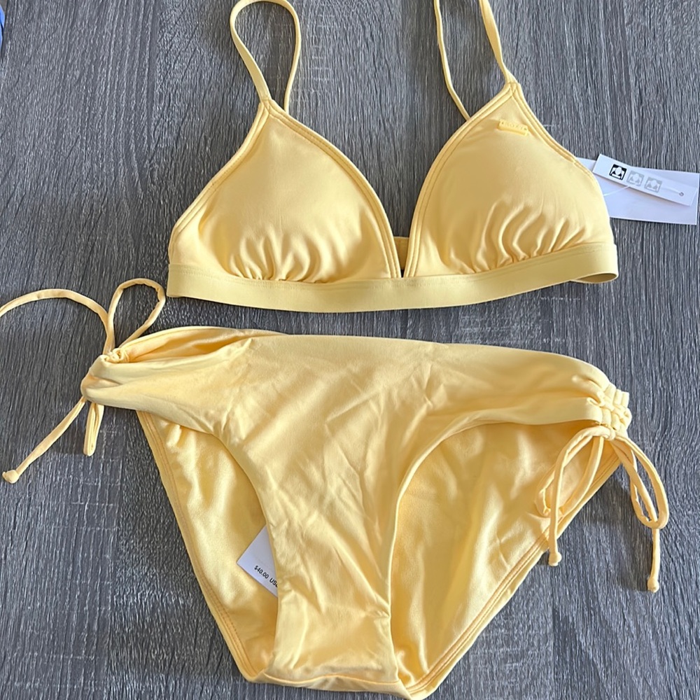 ROXY yellow bikini set XS NWT